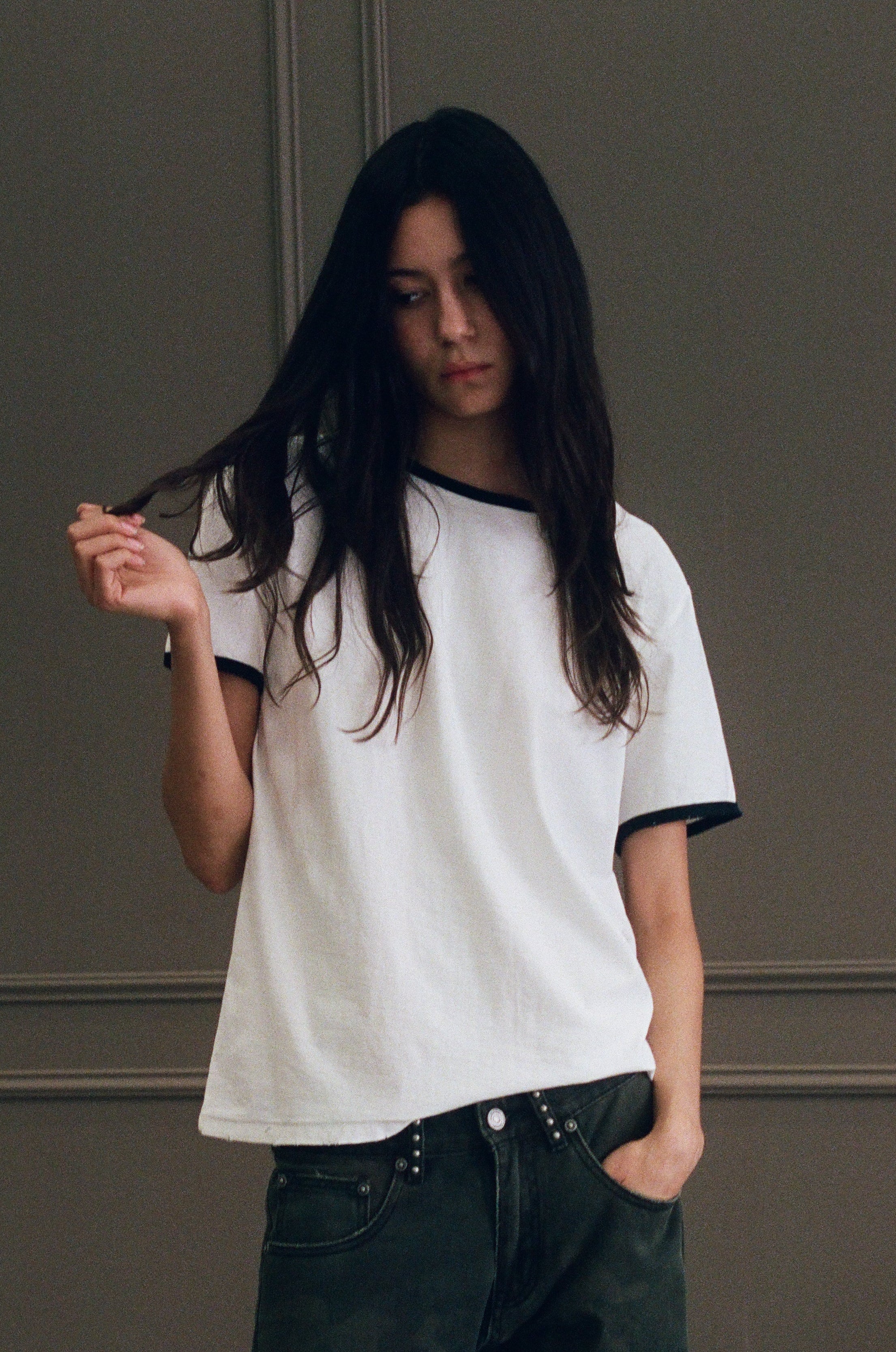 BEATNIK RINGER TEE [WHITE] - Image 3