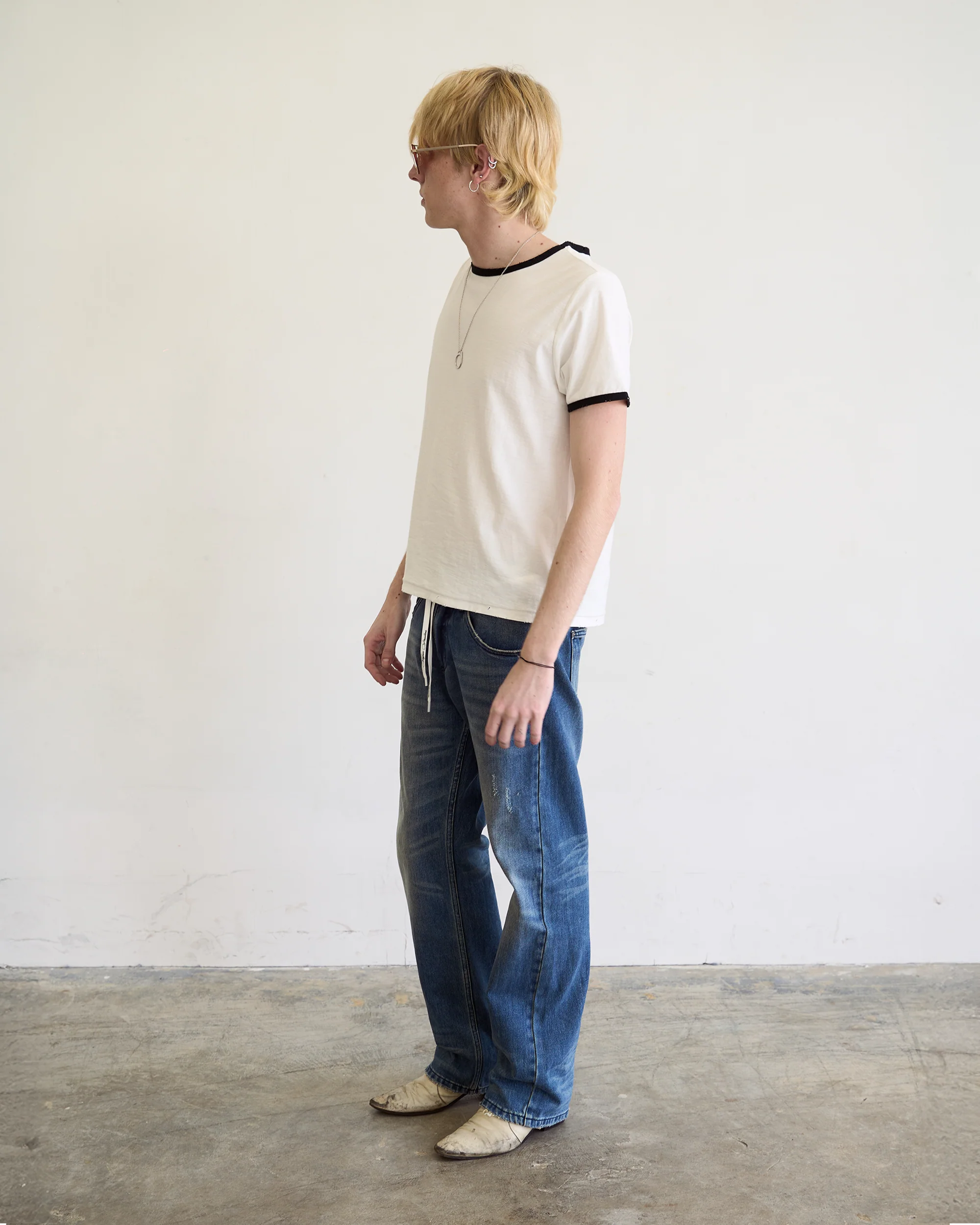 BEATNIK RINGER TEE [WHITE] - Image 4