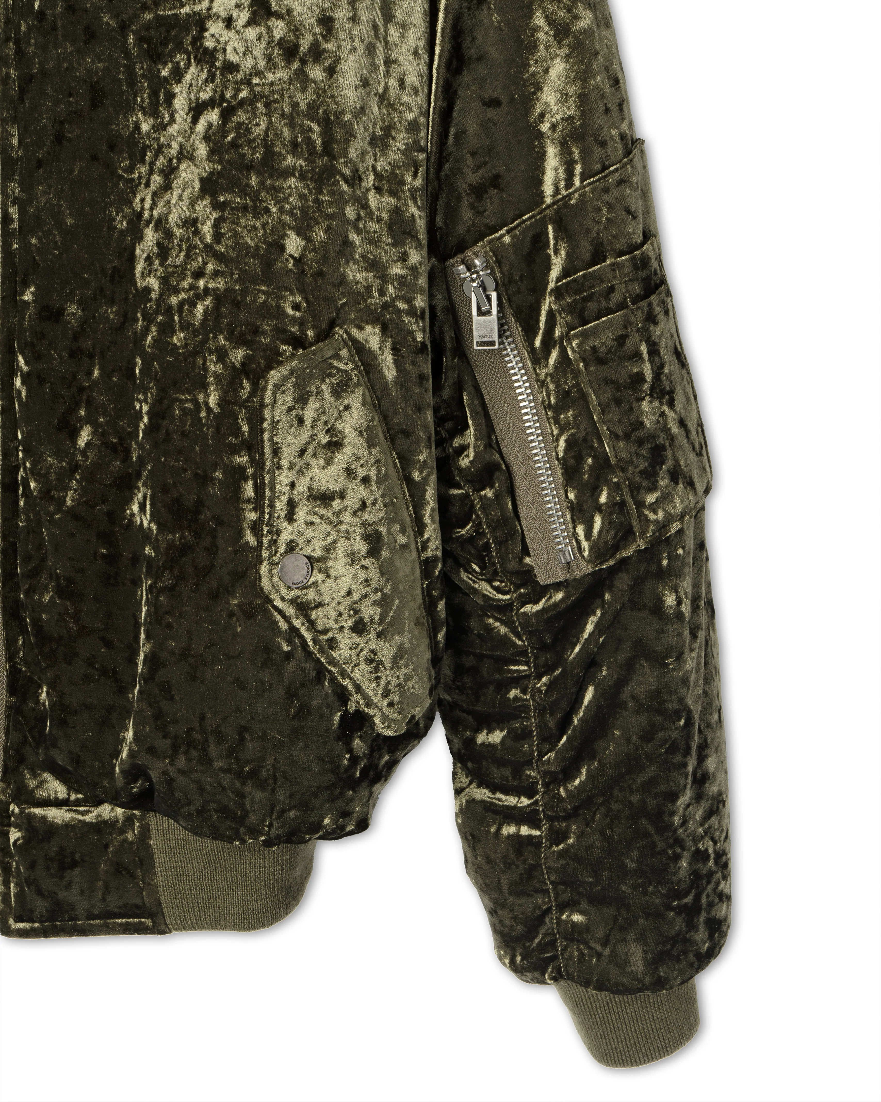 CRUSHED VELVET BOMBER [MILITARY] - Image 6