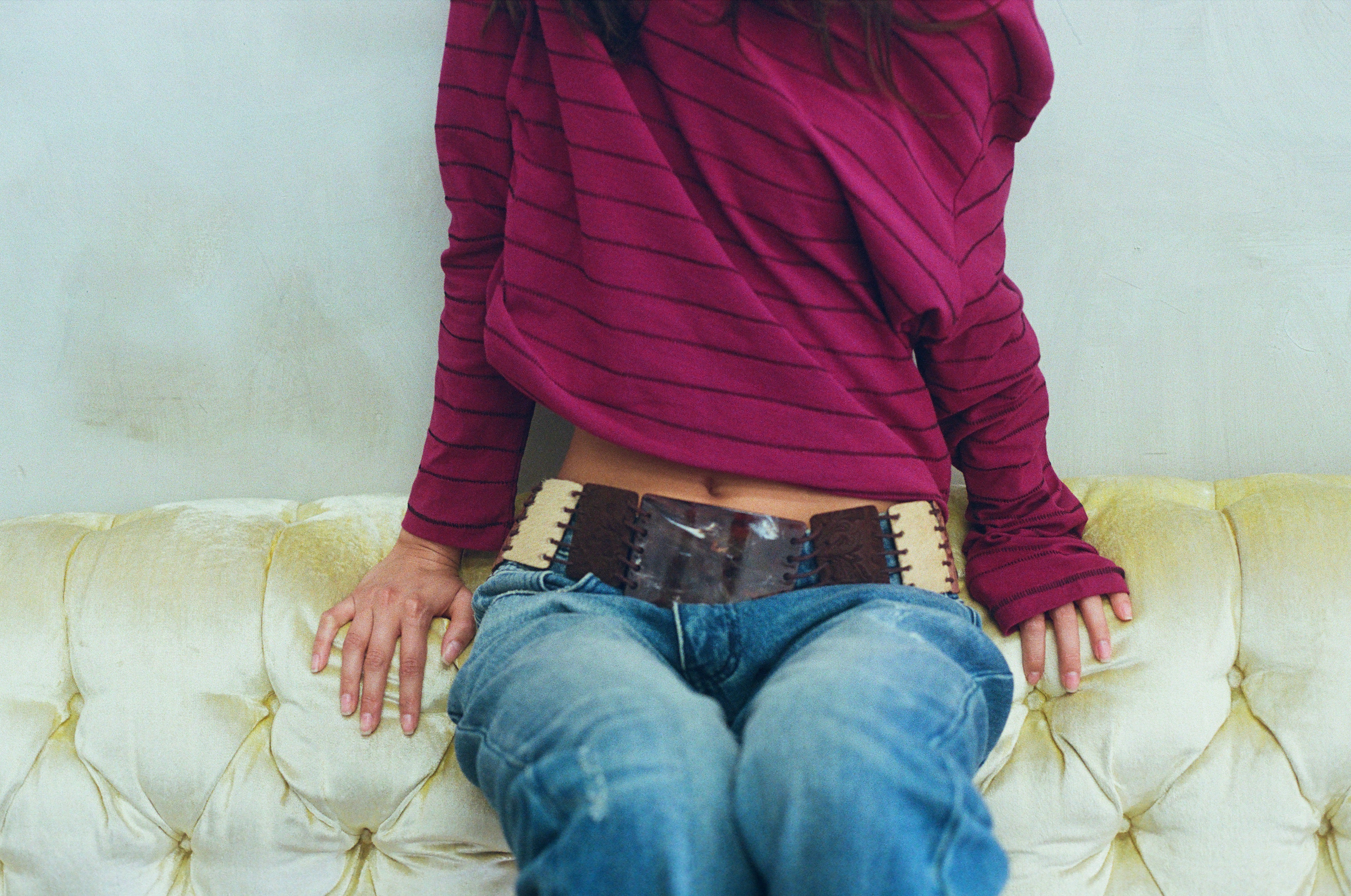 SINGLE STITCH STRIPED LONG SLEEVE [PLUM] - Image 6