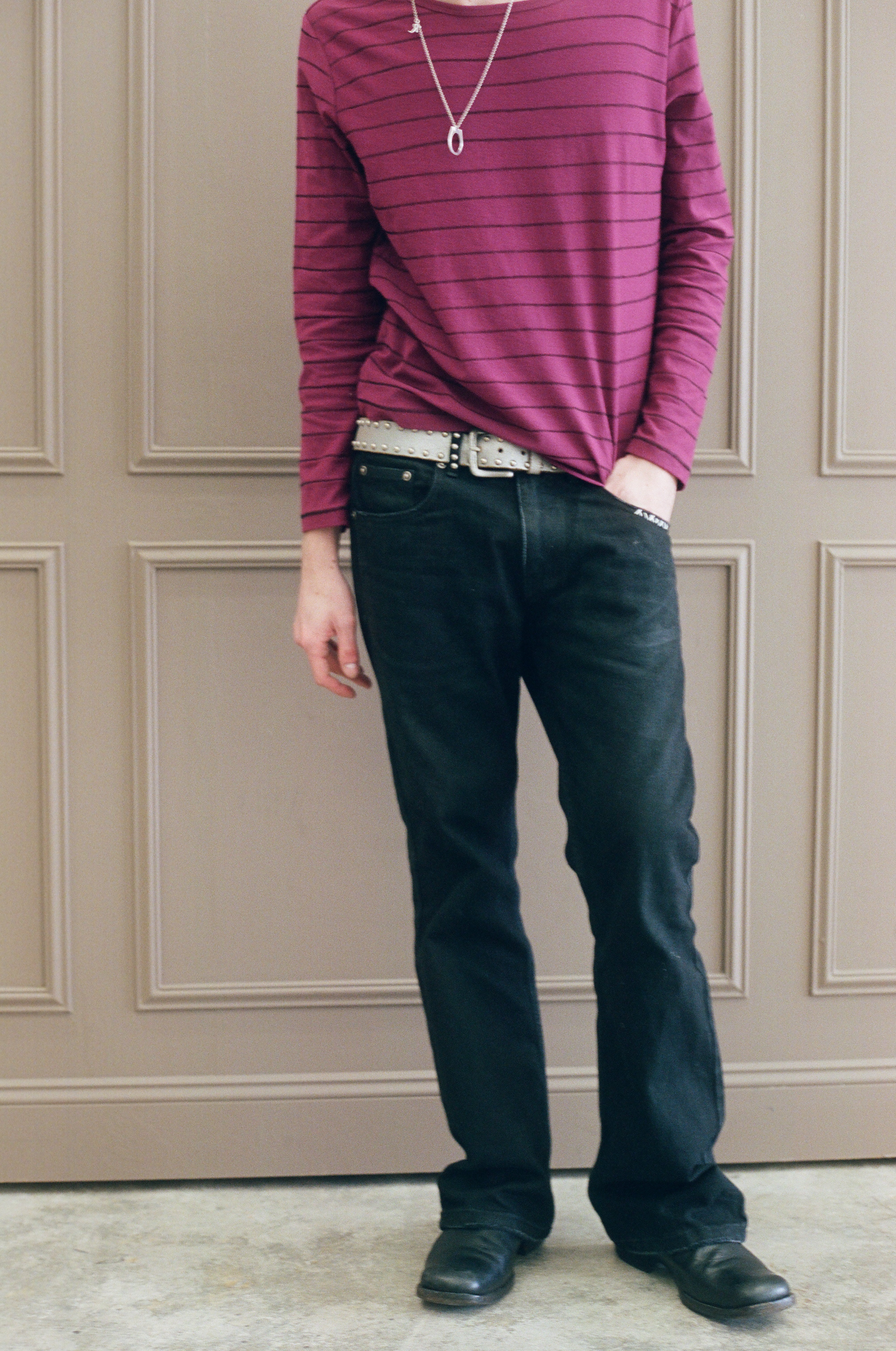 SINGLE STITCH STRIPED LONG SLEEVE [PLUM] - Image 7