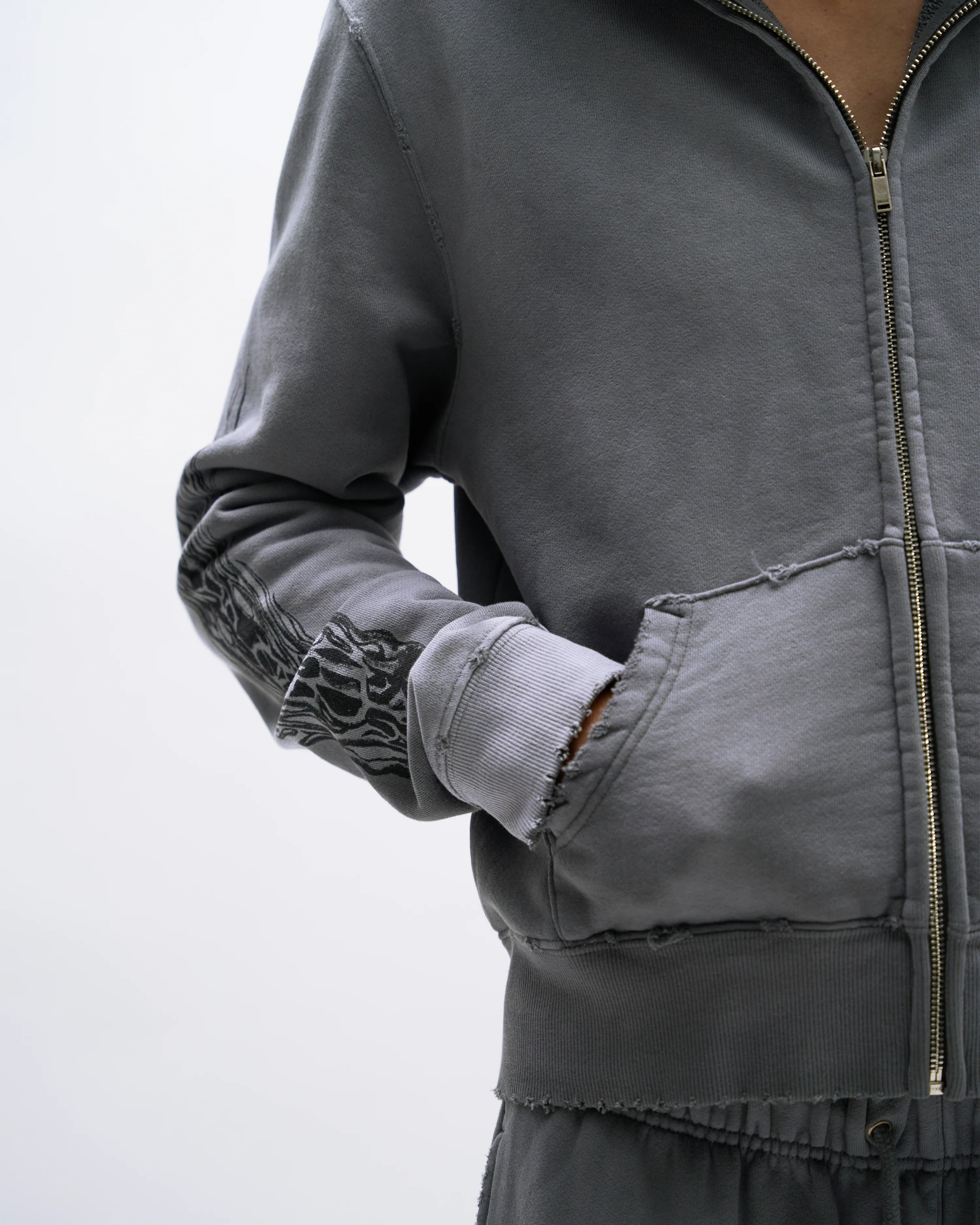 THRASH ZIP-UP [GREY] - Image 4