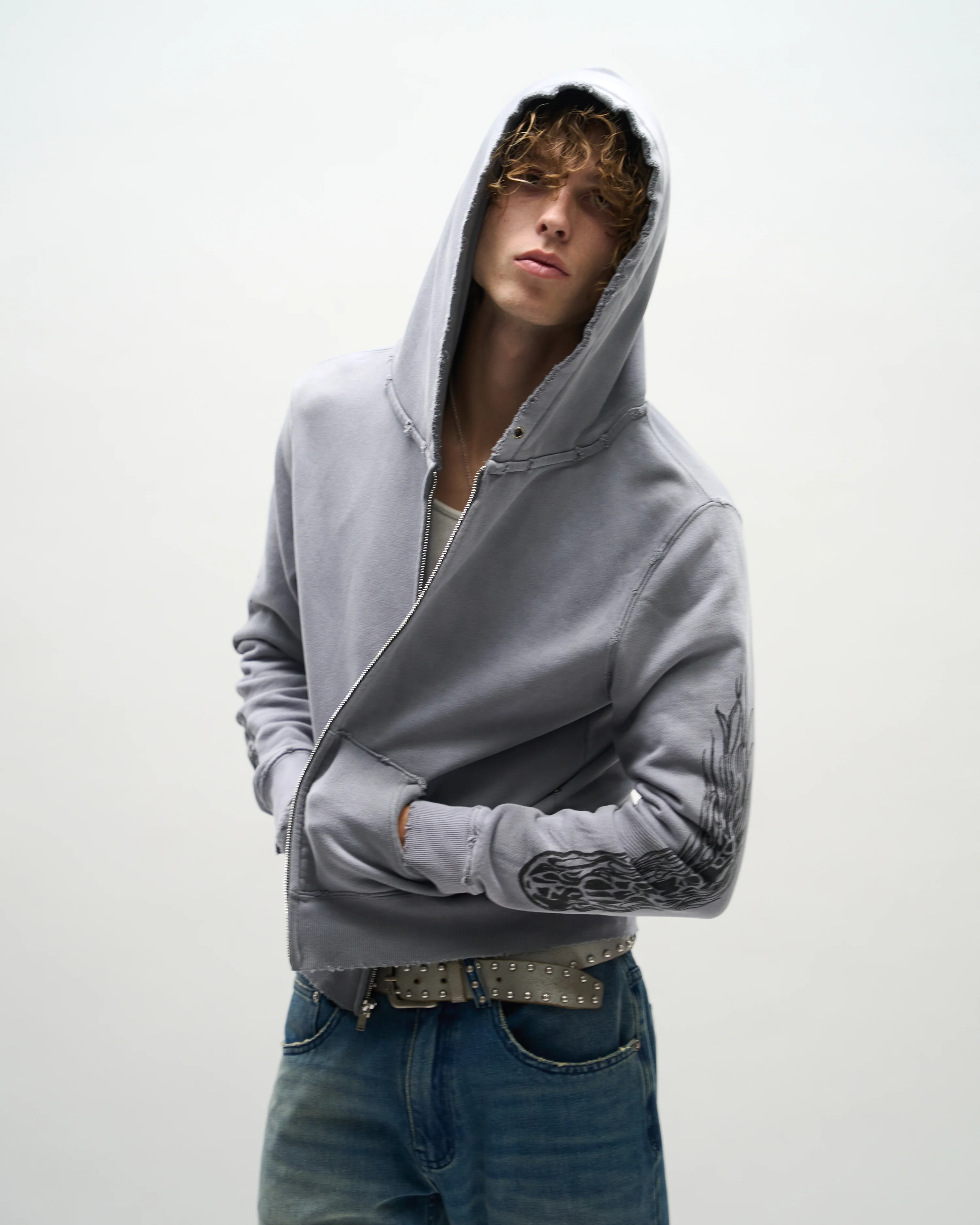 THRASH ZIP-UP [GREY] - Image 7